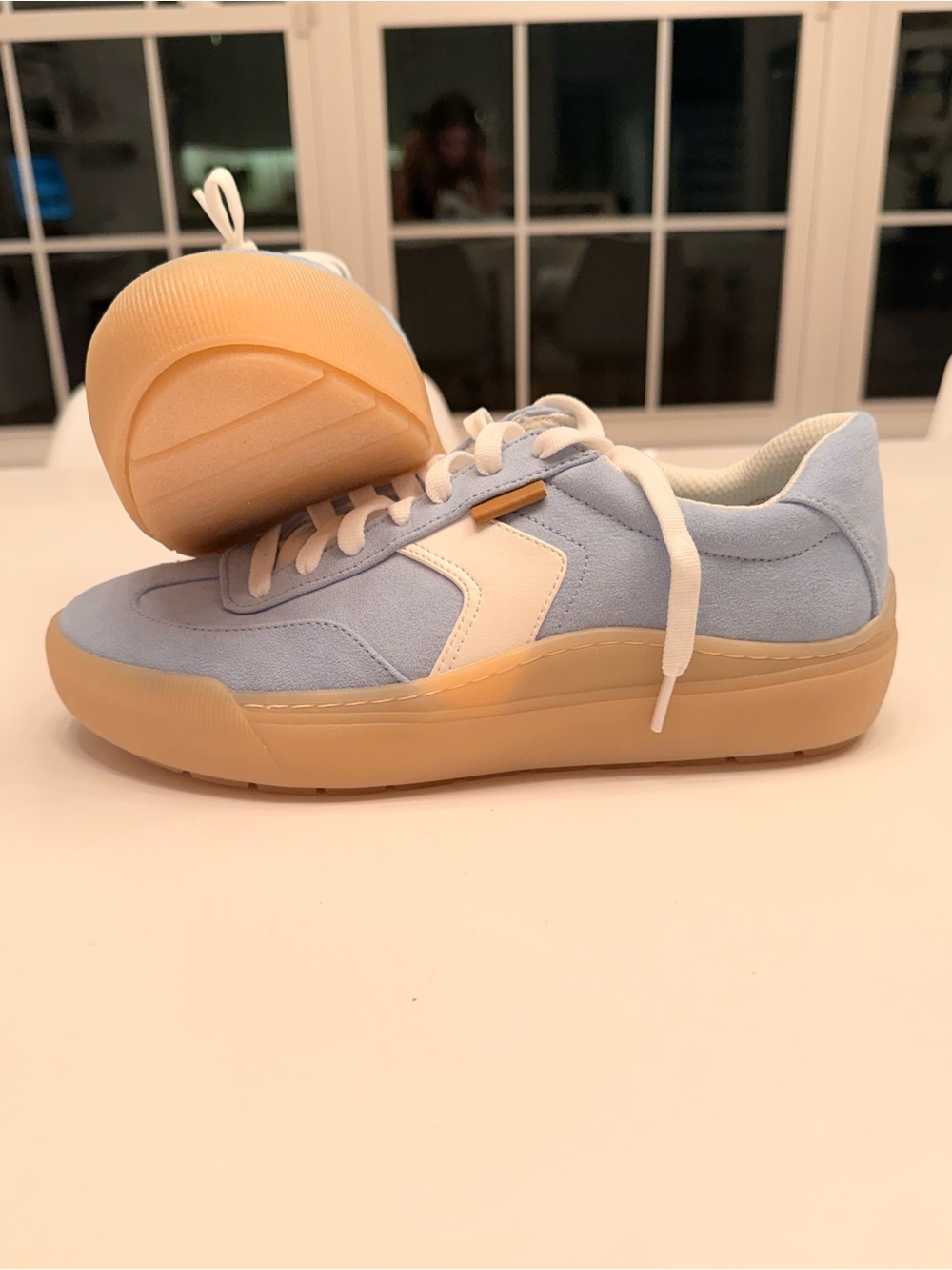 Dr. Scholl's Light Blue Suede Sneakers NEW Never Worn - Picture 3 of 8